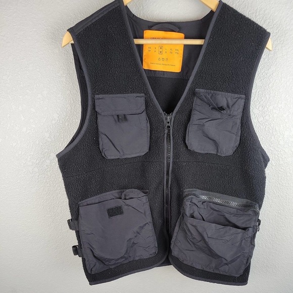 Urban Outfitters Other - Urban Outfitters Mens Filed Utility Tactical Vest Jacket M Medium Black Fleece